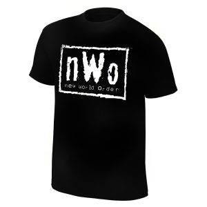 Own a piece of wrestling history with the official black and white nWo t-shirt – a tribute to the legendary New World Order faction that revolutionized wrestling during the Monday Night Wars.