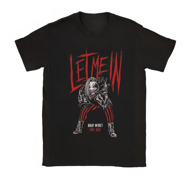Honor Bray Wyatt’s unforgettable legacy with this chilling 'Let Me In' tribute shirt, celebrating The Fiend’s iconic persona, WWE career, and lasting impact on pro wrestling.