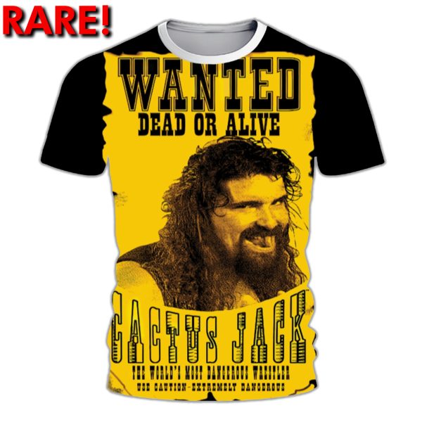 Own this limited-edition Cactus Jack full-print T-shirt honoring Mick Foley’s hardcore legacy in WWE and ECW. Bang Bang! Extreme wrestling fans only.